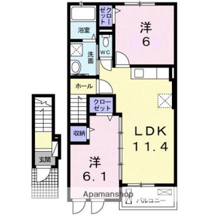 香川県高松市勅使町（賃貸アパート2LDK・2階・55.35㎡） その2