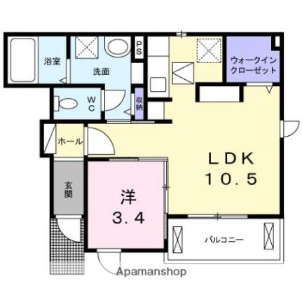 香川県高松市上天神町(賃貸アパート1LDK・1階・36.41㎡)の写真 その2