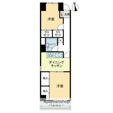 カーサ大和　錦町 309｜香川県高松市錦町１丁目(賃貸マンション2DK・3階・43.91㎡)の写真 その2