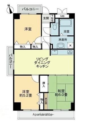 スカール太田 306｜香川県高松市太田上町(賃貸マンション3LDK・3階・65.27㎡)の写真 その2