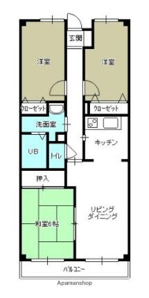 ドルフィン伏石 503｜香川県高松市伏石町(賃貸マンション3LDK・5階・70.68㎡)の写真 その2