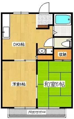 サンライフ松本 B101｜香川県高松市紙町(賃貸アパート2DK・1階・40.92㎡)の写真 その2