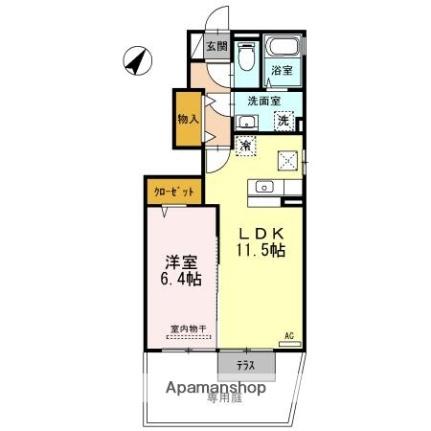 御所アリビオ C101 ｜ 香川県さぬき市志度（賃貸アパート1LDK・1階・44.86㎡） その2