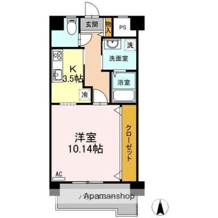 マンション　ベアーズクラブ 405 ｜ 香川県高松市林町（賃貸マンション1K・4階・43.20㎡） その2