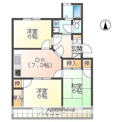 アルト木太II 17｜香川県高松市木太町(賃貸マンション3DK・1階・57.50㎡)の写真 その2