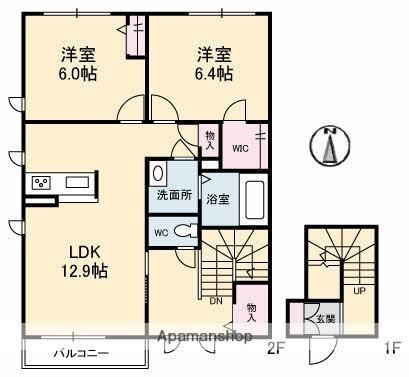 ブルームステージ国分寺 A203｜香川県高松市国分寺町新居(賃貸アパート2LDK・2階・70.26㎡)の写真 その2