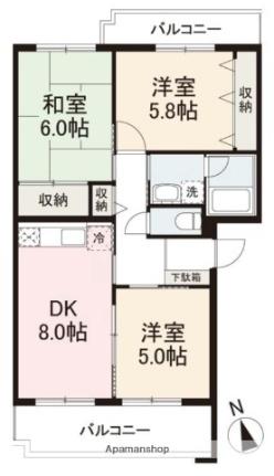 ロゼオガーデン 202｜香川県木田郡三木町大字池戸(賃貸マンション3DK・2階・58.51㎡)の写真 その2