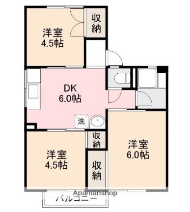 ボヌール香西本町 202｜香川県高松市香西本町(賃貸アパート3DK・2階・47.71㎡)の写真 その2