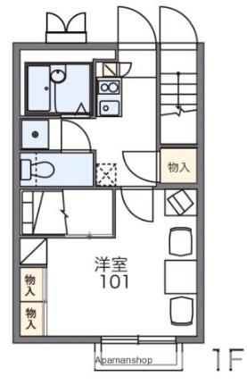 レオパレスアントラー 105｜香川県高松市鹿角町(賃貸アパート1K・1階・23.97㎡)の写真 その2