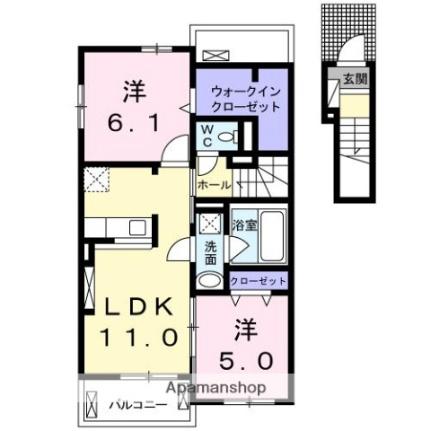 グラシオッソII 202｜香川県高松市木太町(賃貸アパート2LDK・2階・57.54㎡)の写真 その2