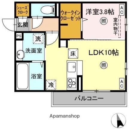 オラシオン　Ｂ棟 105｜香川県高松市紙町(賃貸アパート1LDK・1階・37.79㎡)の写真 その2