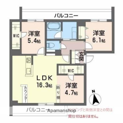 ビアッジオ松縄 305｜香川県高松市松縄町(賃貸マンション3LDK・3階・74.82㎡)の写真 その2