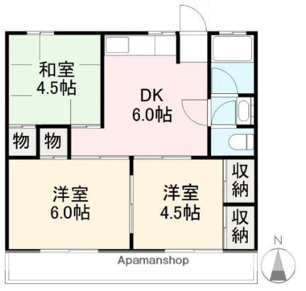 ヴェルヴィルＫＩＴＡ 402｜香川県高松市木太町(賃貸マンション3DK・4階・50.02㎡)の写真 その2