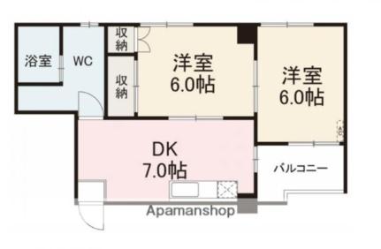 泉ハイツ 303｜香川県高松市東田町(賃貸マンション2DK・3階・43.00㎡)の写真 その2