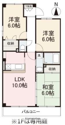 フォブールうえむらＣ C105 ｜ 香川県高松市春日町（賃貸アパート3LDK・1階・65.63㎡） その2