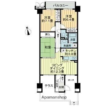 サーパス昭和町 105｜香川県高松市昭和町１丁目(賃貸マンション3LDK・1階・80.69㎡)の写真 その2