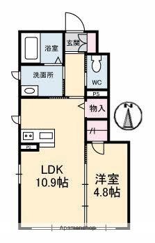 フォレスタ　ディ　パーチェ 105 ｜ 香川県高松市春日町（賃貸アパート1LDK・1階・38.54㎡） その2