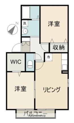 プチエクレール A101｜香川県綾歌郡宇多津町浜九番丁(賃貸アパート2LDK・1階・52.54㎡)の写真 その2