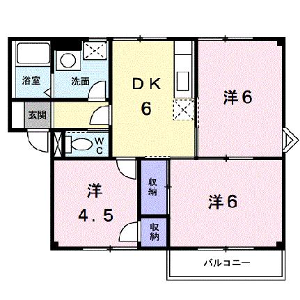 プラドール邦Ｂ 202｜香川県丸亀市川西町北(賃貸アパート3DK・2階・50.10㎡)の写真 その2