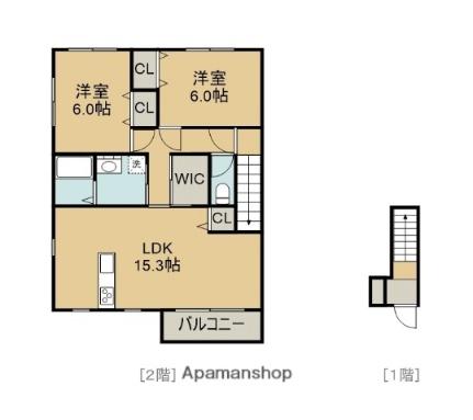 エヌフルールＡ 201｜香川県丸亀市津森町(賃貸アパート2LDK・2階・66.24㎡)の写真 その2