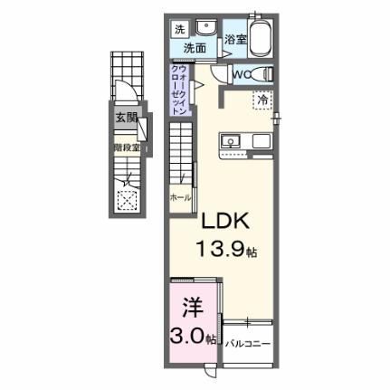 リ・クレスト 201｜香川県坂出市福江町２丁目(賃貸アパート1LDK・2階・41.73㎡)の写真 その2