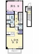 シャン・ミリュー　IＡ 203 ｜ 香川県坂出市久米町２丁目（賃貸アパート1LDK・2階・41.98㎡） その2