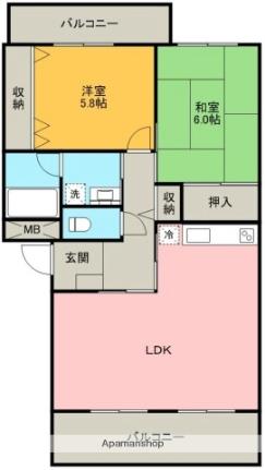 クリスタル川原 102｜香川県綾歌郡宇多津町浜五番丁(賃貸マンション2LDK・2階・58.48㎡)の写真 その2