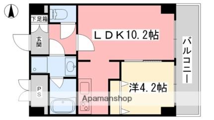 佐伯ビルディングス 4-C｜愛媛県松山市宮田町(賃貸マンション1LDK・4階・38.85㎡)の写真 その2