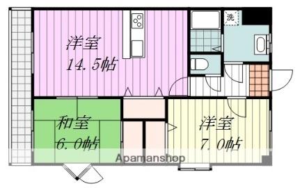 サザンビュー21 601 ｜ 愛媛県松山市保免中２丁目（賃貸マンション2LDK・6階・62.63㎡） その2