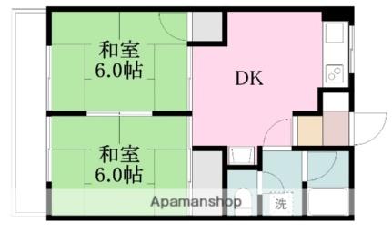 松山南ハイツ 305｜愛媛県松山市西石井６丁目(賃貸マンション2DK・3階・44.82㎡)の写真 その2