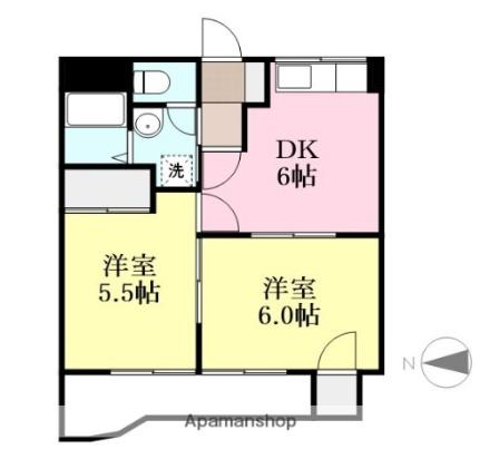 サングレース久万ノ台 603｜愛媛県松山市久万ノ台(賃貸マンション2DK・6階・42.00㎡)の写真 その2