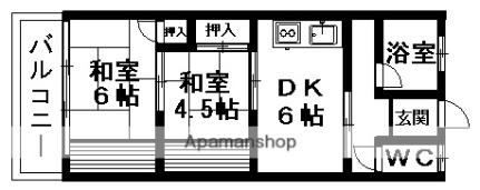 樋口マンション ｜愛媛県松山市谷町(賃貸マンション2DK・3階・40.00㎡)の写真 その2