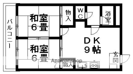 山田ビル ｜愛媛県松山市萱町２丁目(賃貸マンション2DK・3階・42.00㎡)の写真 その2