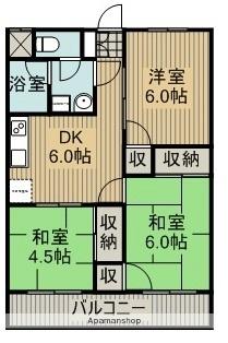 第5サンテラス吉田 ｜愛媛県松山市東石井１丁目(賃貸マンション3DK・3階・51.15㎡)の写真 その2