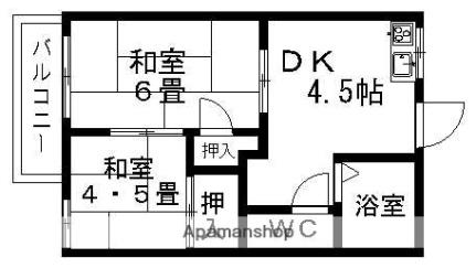 グリーンハイツ和泉 ｜愛媛県松山市和泉南１丁目(賃貸アパート2DK・2階・30.66㎡)の写真 その2