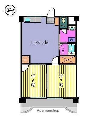 グレイス衣山東 403｜愛媛県松山市衣山２丁目(賃貸マンション2LDK・4階・50.31㎡)の写真 その2