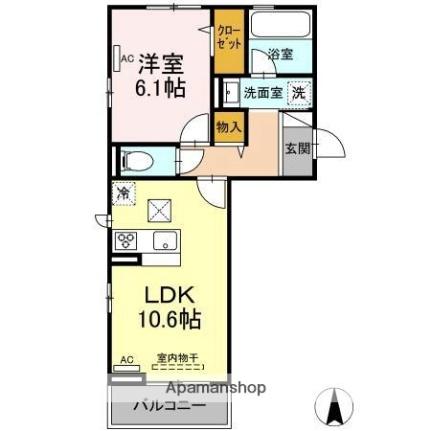 フォレスト和泉Ａ棟 103｜愛媛県松山市和泉南４丁目(賃貸アパート1LDK・1階・42.93㎡)の写真 その2