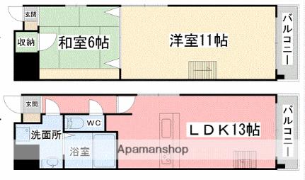 愛媛県松山市道後町１丁目（賃貸マンション2LDK・7階・69.26㎡） その2