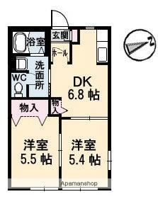 愛媛県松山市南梅本町(賃貸アパート2DK・1階・40.30㎡)の写真 その2