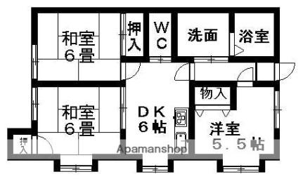 愛媛県松山市土居田町(賃貸マンション3DK・3階・53.46㎡)の写真 その2