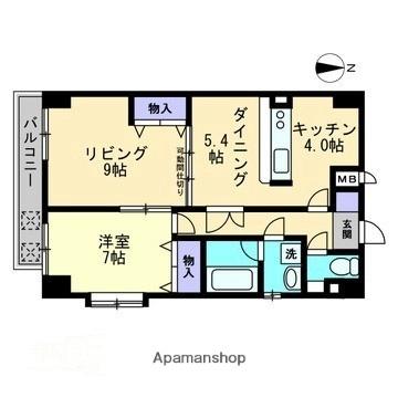 愛媛県松山市空港通１丁目(賃貸マンション2DK・7階・59.57㎡)の写真 その2