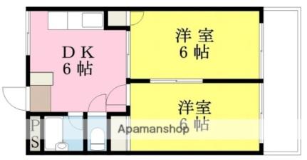 愛媛県松山市空港通６丁目(賃貸マンション2DK・2階・35.60㎡)の写真 その2