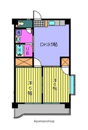 愛媛県松山市南久米町(賃貸マンション2DK・2階・43.74㎡)の写真 その2