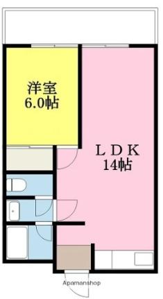 愛媛県松山市衣山１丁目（賃貸マンション1LDK・2階・41.00㎡） その2