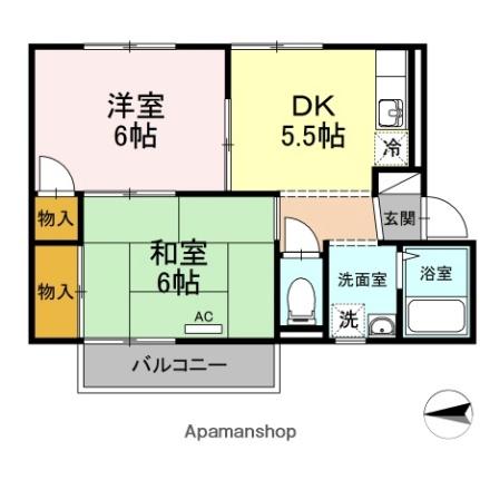 愛媛県松山市北久米町(賃貸アパート2DK・2階・40.68㎡)の写真 その2