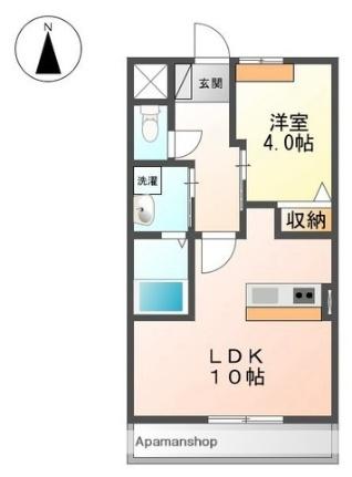 愛媛県松山市今在家３丁目(賃貸アパート1LDK・1階・36.00㎡)の写真 その2