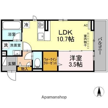 愛媛県松山市南江戸１丁目(賃貸アパート1LDK・2階・37.69㎡)の写真 その2