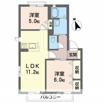 グランシード池田　Ｂ棟 ｜愛媛県松山市三町２丁目(賃貸アパート2LDK・2階・52.54㎡)の写真 その2