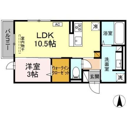 ＬＡＹＯＶＥＲ ｜愛媛県東温市南方(賃貸アパート1LDK・2階・37.87㎡)の写真 その2