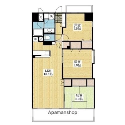 愛媛県松山市竹原２丁目(賃貸マンション3LDK・12階・84.67㎡)の写真 その2